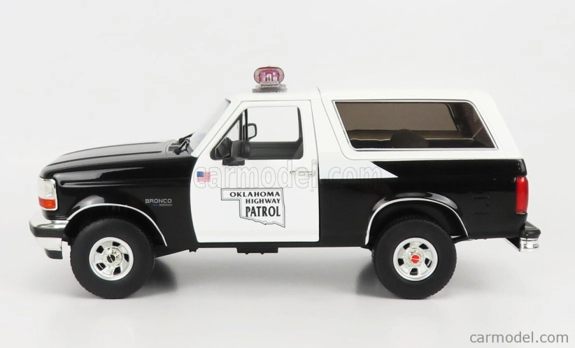 Greenlight Ford usa Bronco Oklahoma Highway Patrol Police 1996 1:18 Černá Bílá
