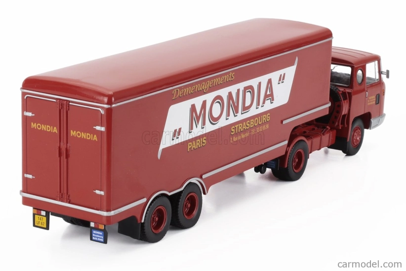 Edicola Bernard Tda180 Truck Demenagements Mondia Transports 1960 - bez karty Box 1:43 Red