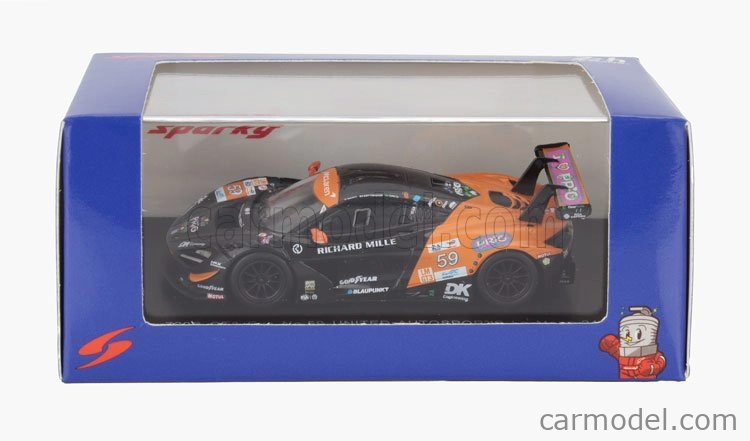 Spark-model Mclaren 720s Gt3 Evo M840t 4.0l V8 Turbo Team United Autosports N 59 24h Le Mans 2024 Nicolas Costa - James Cotingham - Gregoire Saucy 1:64 Černá Oranžová