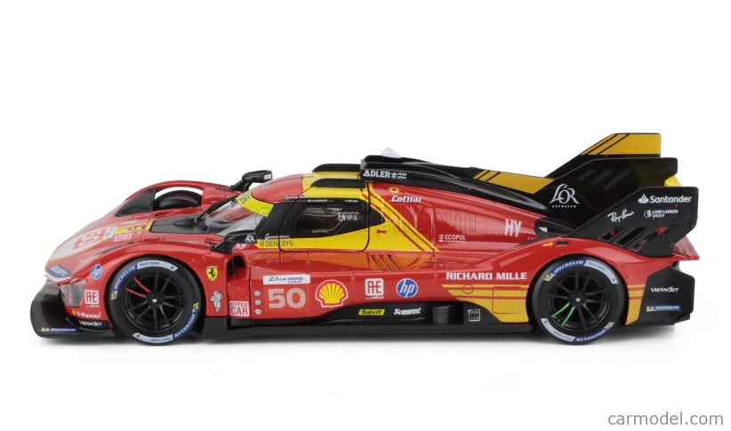 Bburago Ferrari 499p 3.0l Turbo V6 Team Ferrari Af Corse N 50 Winner 24h Le Mans 2024 Antonio Fuoco – Miguel Molina – Nicklas Nielsen 1:24 Red