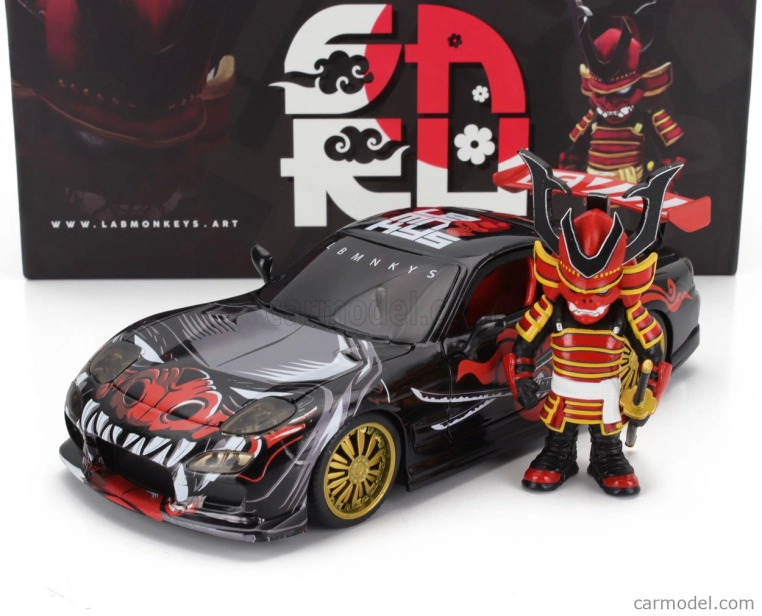 Jada Mazda Rx-7 s postavičkou Labmonkey Saru 1993 1:24 sivá červená