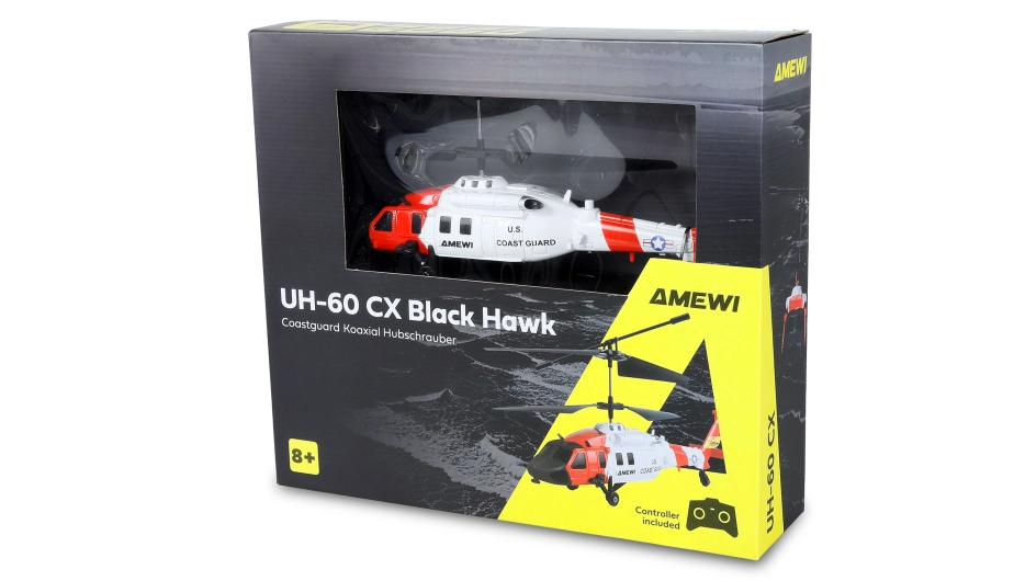 RC vrtuľník pobrežnej stráže UH-60 CX Black Hawk koaxiálny, 3 kanály, RTF