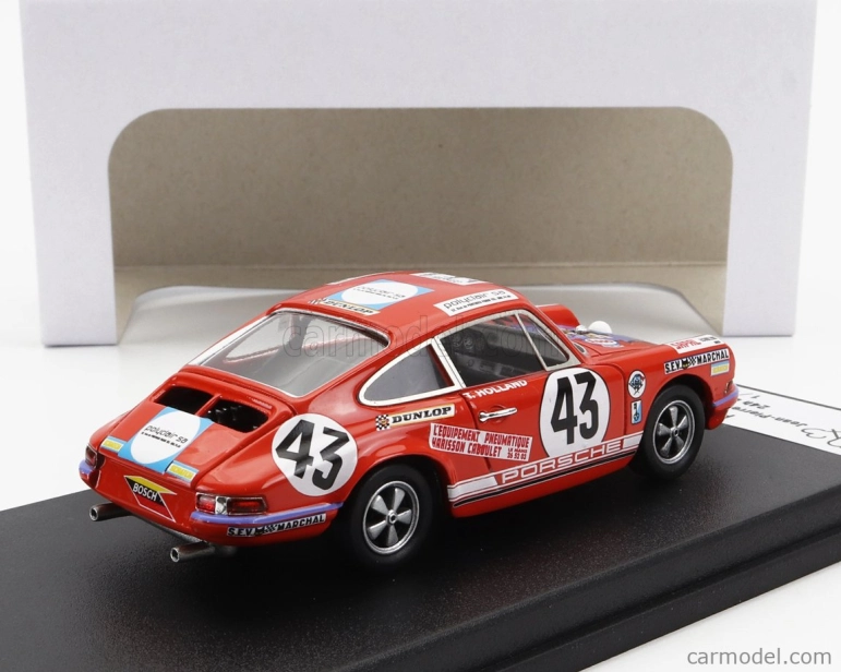 Trofeu Porsche 911 Coupe N 43 24h Le Mans 1971 Jean Pierre Bodin - Gilbert Courthiade 1:43 Red
