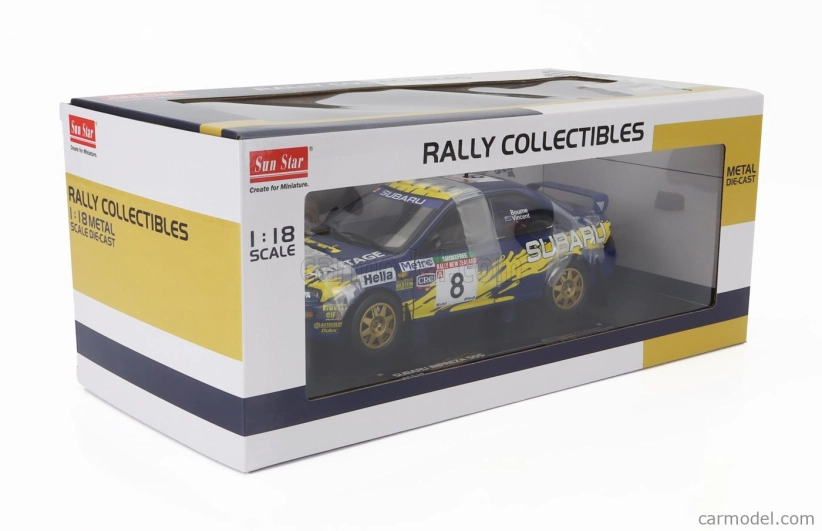 Sun-star Subaru Impreza 555 N 8 Rally Nový Zéland 1997 Peter Bourne - Craig Vincent 1:18 Modro-žltá