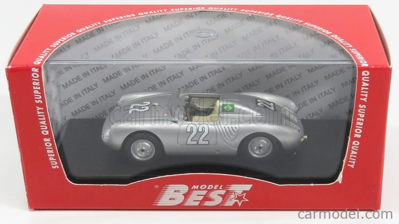 Najlepší model Porsche 550rs N 22 Víťaz 10h Messina 1958 Heinz - Strahle 1:43 Striebro