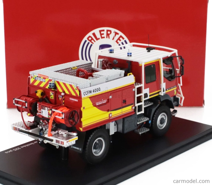 Alerte Renault D14 4x4 Tanker Truck Gimaex Ccfm 4000 Sapeurs Pompiers Securite Civile 2013 1:43 Červená Žlutá