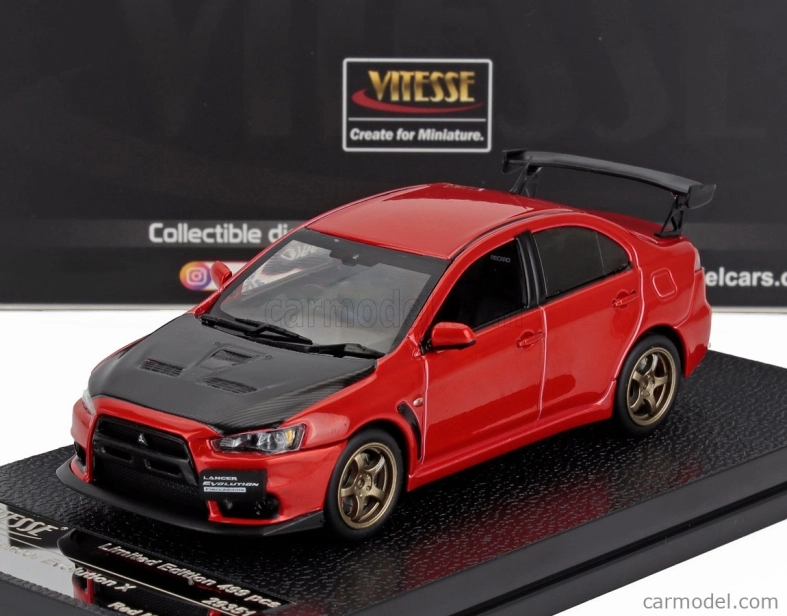 Vitesse Mitsubishi Lancer Evolution X 2008 1:43 Červená s čiernou