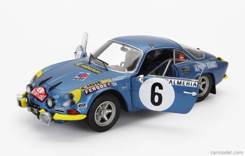 Solido Renault Alpine A110 1600s (nočná verzia) N 6 Rally Montecarlo 1972 J.candruet - P.pagani 1:18 Blue Met