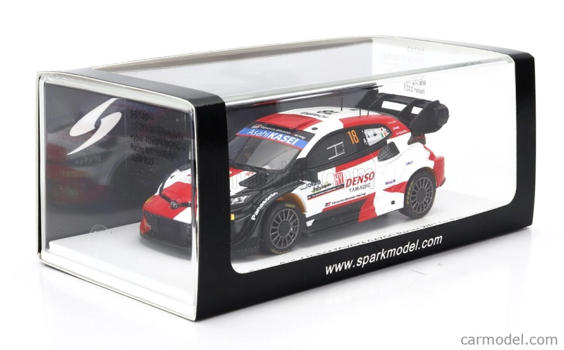 Spark-model Toyota Yaris Gr Hybrid Rally1 Team Toyota Gazoo Racing Wrt N 18 5th Rally Japan 2023 T.katsuta - Aaron Johnston 1:43 Biela červená čierna