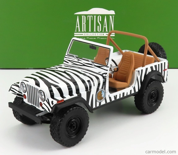 Greenlight Jeep Cj-7 Open 1976 - When Nature Calls - Ace Ventura - Movie 1995 1:18 Černá Bílá