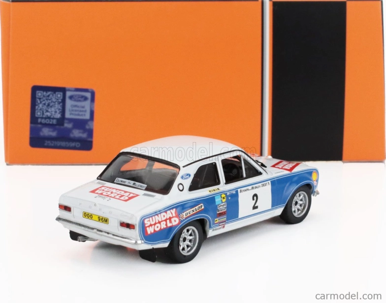 Ixo-models Ford england Escort Mki Rs 1600 (nočná verzia) N 2 Winner Rally Ireland 1975 Billy Coleman - Paul Phelan 1:43 White Blue