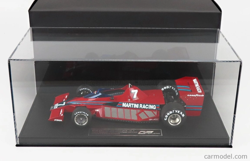 Gp-replicas Brabham F1  Bt46 Alfa Romeo Prototype Martini Racing N 7  Test Version 1977 John Watson - Con Vetrina - With Showcase 1:18 Red