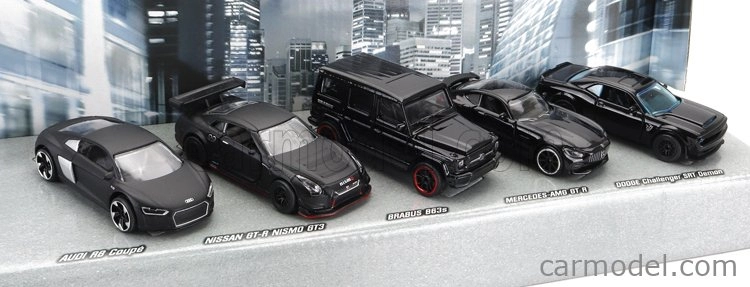 Majorette Mercedes Benz Set 5x G-class G63 Brabus 2020 - Nissan Gt-r Nismo Gt3 2018 - Amg Gt-r 2021 - Dodge Challenger Srt Demon 2018 1:64 Black
