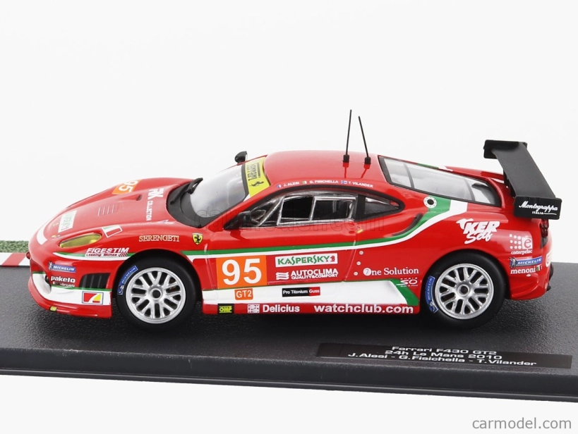 Edicola Ferrari F430 Gt2 4.0l V8 Team Af Corse N 95 24h Le Mans 2010 Jean Alesi - Giancarlo Fisichello - Toni Vilander 1:43 červená
