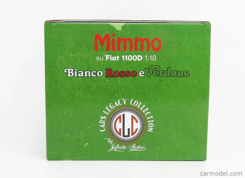 Clc-models Fiat 1100d s figúrkou Mimmo (carlo Verdone) 1981 Bianco Rosso E Verdone Movie 1:18 Grey
