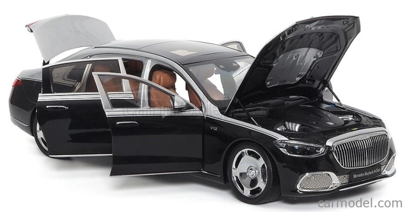 Almost-real Mercedes benz S-class S600 V12 Biturbo Maybach 2021 1:18 Černá Stříbrná