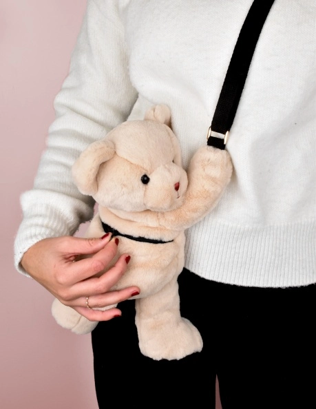 Doudou Plyšová taška přes rameno Medvídek béžový 30 cm