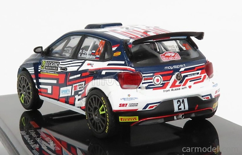 Ixo-models Volkswagen Polo Gti R5 N 21 Rally Montecarlo 2021 N.gryazin - K.aleksandrov 1:43 Modrá Biela Červená