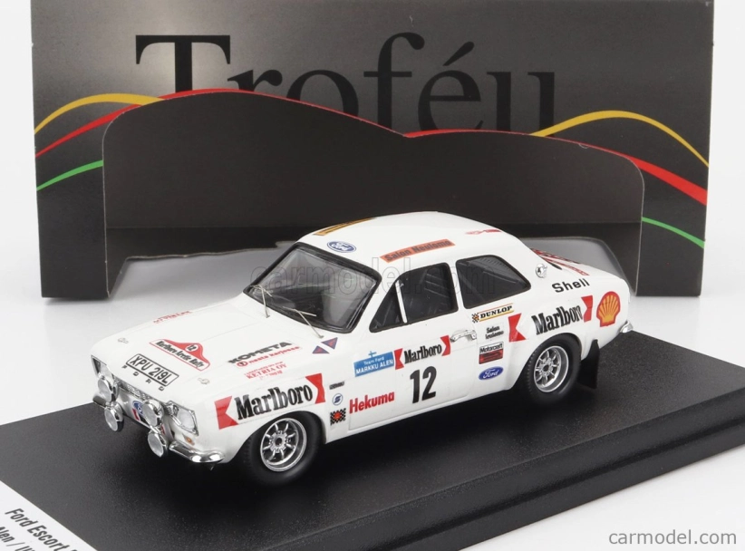 Trofeu Ford england Escort Mki (nočná verzia) N 12 4th Rally Artic 1974 Markku Alen - Ilkka Kivimaki 1:43 Biela