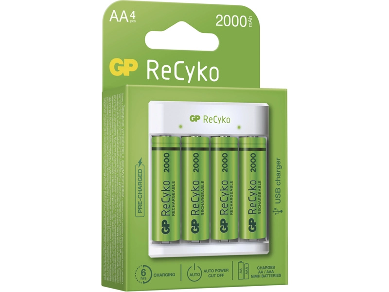 GP USB nabíječ Eco E411 + 4AA GP ReCyko 2100