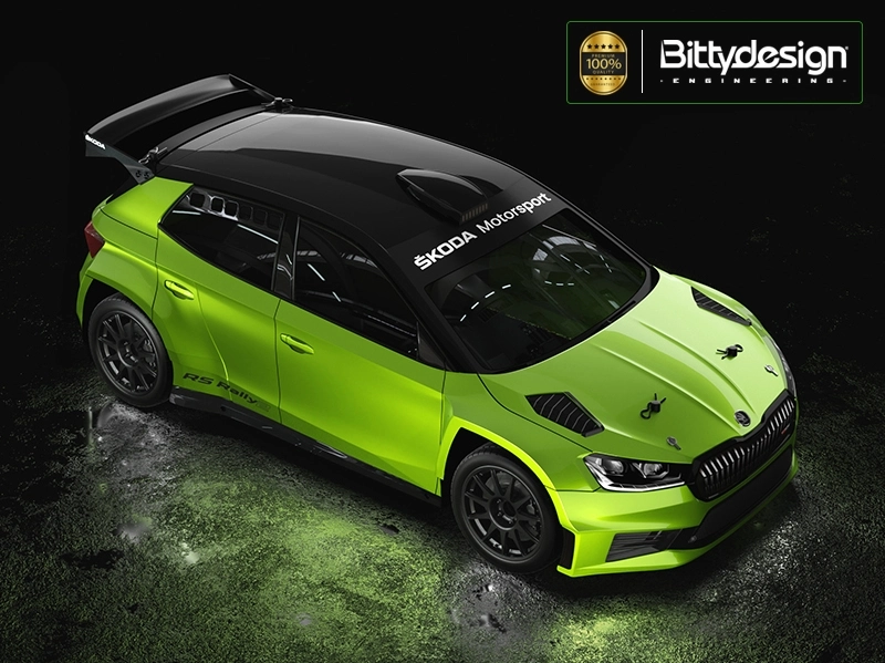 Karoséria číra ŠKODA Fabia RS Rally2 1/10 rally 190mm, 0,8 mm
