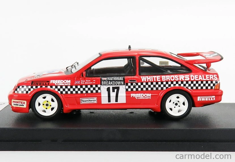 Trofeu Ford england Sierra Cosworth Rs N 17 Rally National Breakdown 1987 R.stoneman - P.davis 1:43 Red Black