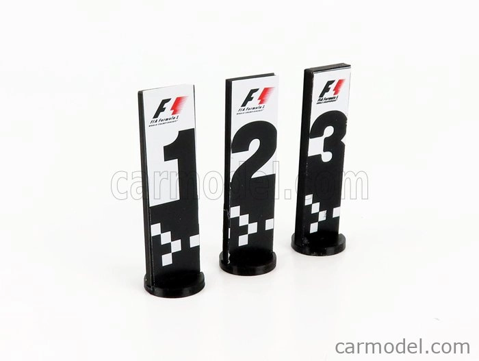 Cartrix Accessories F1 World Champion Plate Pit Board - 1. - 2. - 3. miesto 1:18 šedá čierna žltá