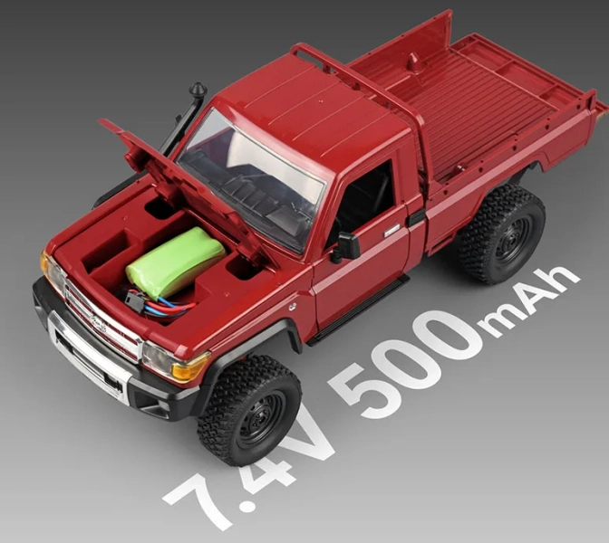 RC auto Land Cruiser Toyota, červená + náhradní baterie