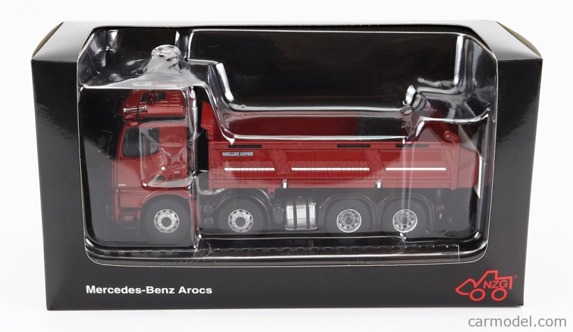 Nzg Mercedes benz Arocs 4151 8x4 Meiller Kipper Cassone Ribaltabile 4-assi 2019 1:50 Red Met