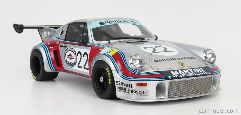 Cmr Porsche 911 Carrera Rsr 2.1l Turbo Team Martini Racing N 22 2nd 24h Le Mans 1974 G.van Lennep - H.muller 1:12 Stříbrná Červená Modrá