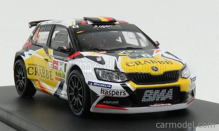Minipartes Škoda Fabia R5 N 6 Rally Ypres 2018 K.princen - B.eelbode 1:43 Bílá Černá Žlutá