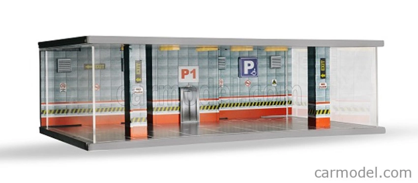 Atlantic Vetrina display box Diorama Parcheggio Primo Piano - Parking P1 Red Floor - Cars Not Included - Lungh.lenght Cm 43.0 X Largh.width Cm 25.0 X Alt.height Cm 14.0 1:64 Různé
