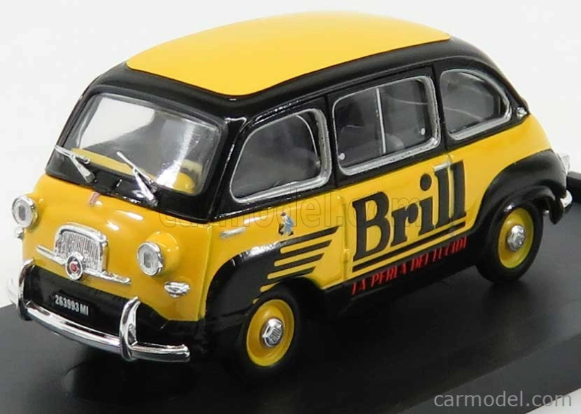 Brumm Fiat 600 Multipla Veicolo Commerciale Lucido Da Scarpe Brill 1956 1:43 Žlutá Modrá