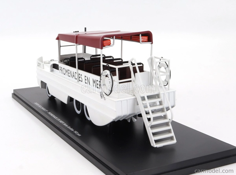 Perfex GMC Dukw Cckw 353 Charlot Truck Boat Promenades En Mer Anfibio Gommato 3-assi 1965 1:43 Bílá Červená