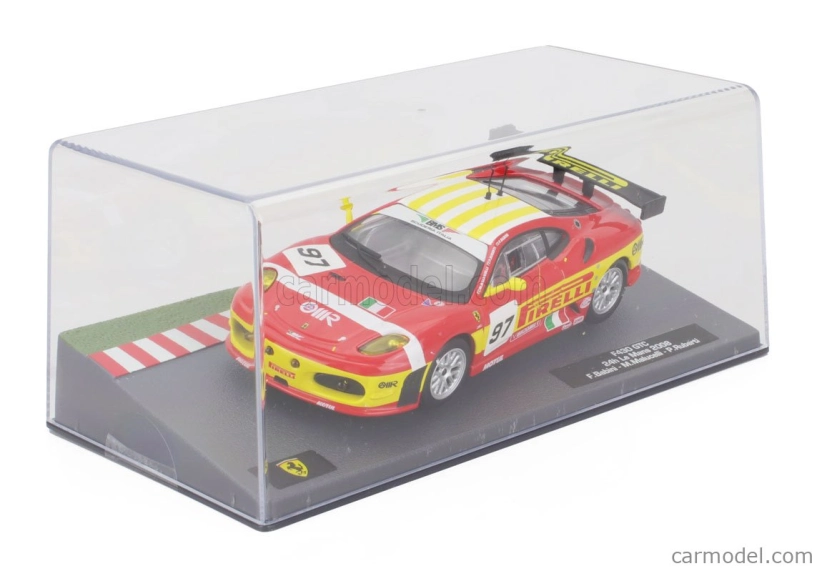 Edicola Ferrari F430gt 4.0l V8 Team Bms Scuderia Italia N 97 2. Lmgt2 Trieda 24h Le Mans 2008 Matteo Malucelli - Paolo Ruberti - Fabio Babini 1:43 Červeno-žltá