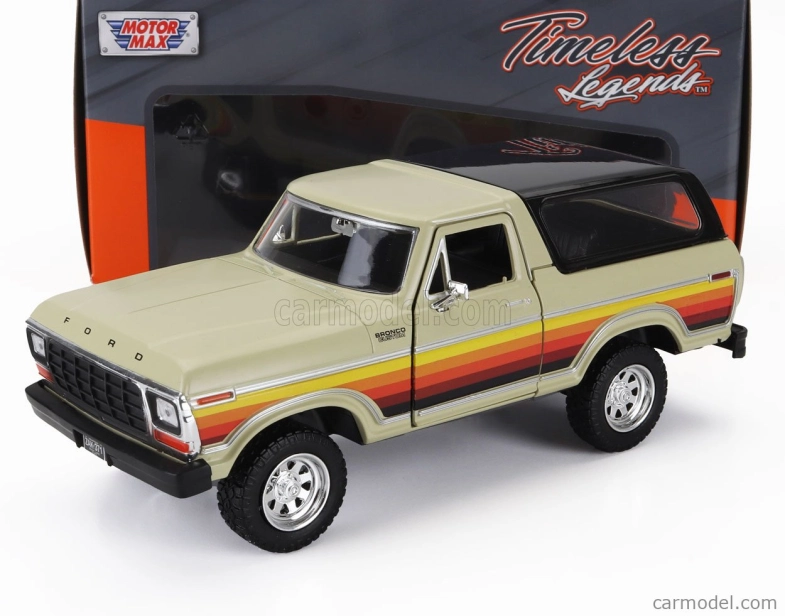 Motor-max Ford usa Bronco Hard-top Closed 1978 1:24 Beige Black