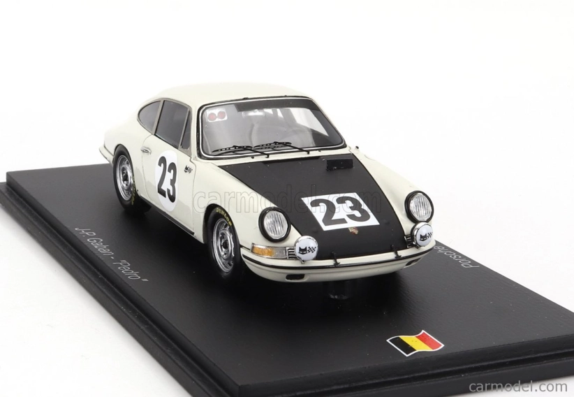 Spark-model Porsche 911 Coupe N 23 Víťaz 24h Spa 1967 Jean Pierre Gaban - Pedro 1:43 Biela Čierna