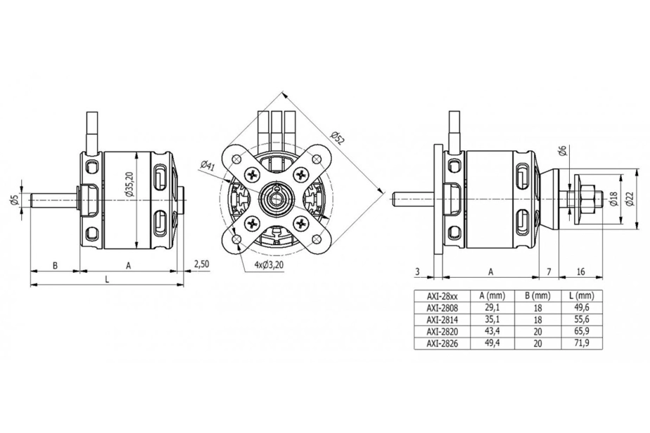 AXI 2808/24 V3 střídavý motor