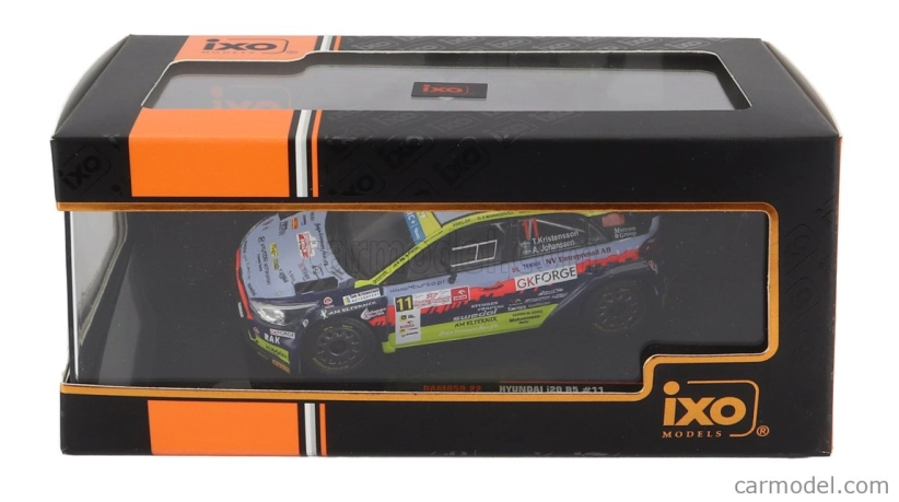 Ixo-models Hyundai I20 R5 N 11 Rally Polen 2022 T.kristensson - A.johansson 1:43 Svetlo modrá žltá červená čierna