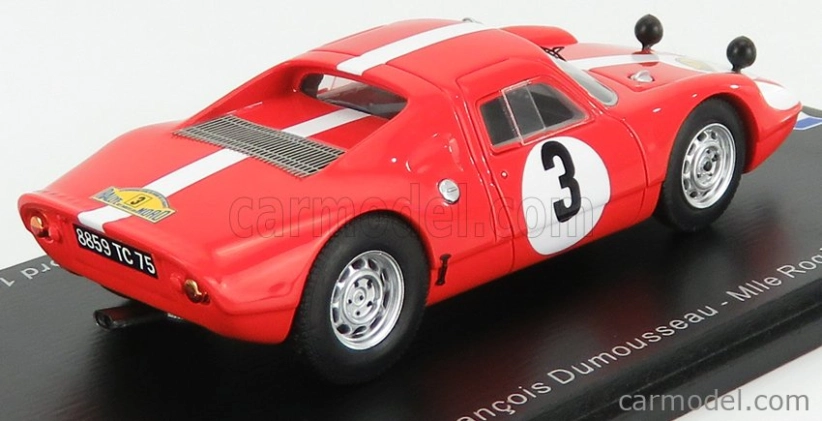 Spark-model Porsche 904 Gts N 3 Rally Des Routes Du Nord 1966 F.dumousseau - M.roques 1:43 Červená biela