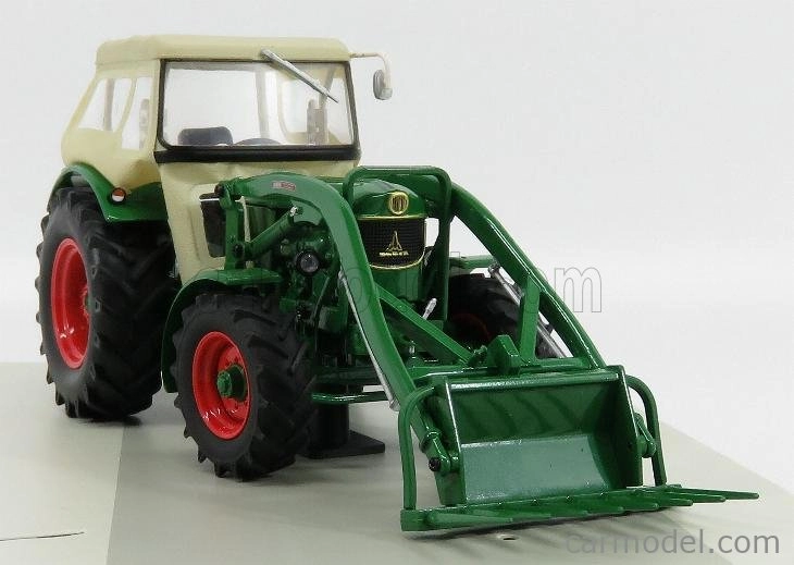 Universal hobbies Deutz-fahr D6005 4wd Traktor uzavretý s čelným nakladačom 1965 1:32 Zelená béžová