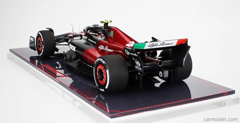 Nzg Alfa romeo F1 C43 Team Stake N 24 Australian Gp 2023 Zhou Guanyu - Con Vetrina - With Showcase 1:18 Černá Červená