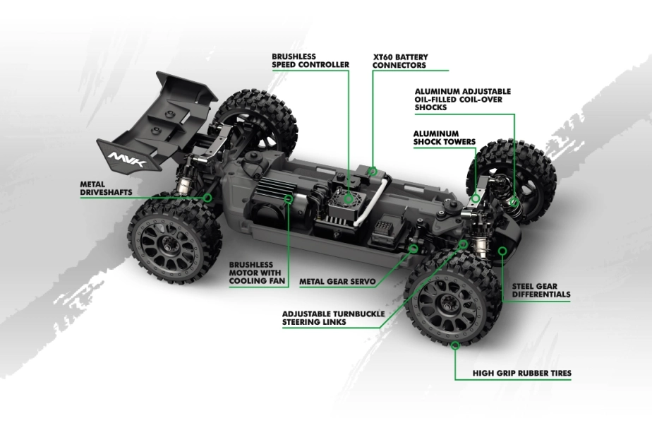 Buggy QByte XB Flux 1/12 – zelená