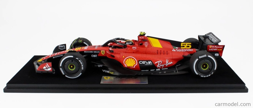 Looksmart Ferrari F1  Sf-23 Team Scuderia Ferrari N 55 Monza Italy Gp 2023 Carlos Sainz 1:18 Červená Černá