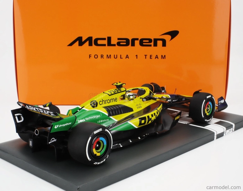 Minichamps Mclaren F1  Mcl38 Team Mclaren N 4 4th Monaco Gp (senna 30th Anniversary) 2024 Lando Norris 1:18 Žlutá Zelená Černá