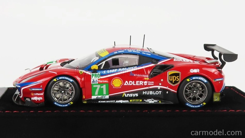 Bbr-models Ferrari 488 Gte Evo 3.9l Turbo V8 Team Af Corse N 71 Lmgte Pro Class 24h Le Mans 2020 S.bird - M.molina - D.rigon - Con Vetrina - S vitrínou 1:43 červená biela modrá