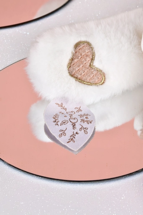 Doudou Darčeková sada Plyšový ľadový medvedík s krúžkom 30 cm ružový – poškodený obal