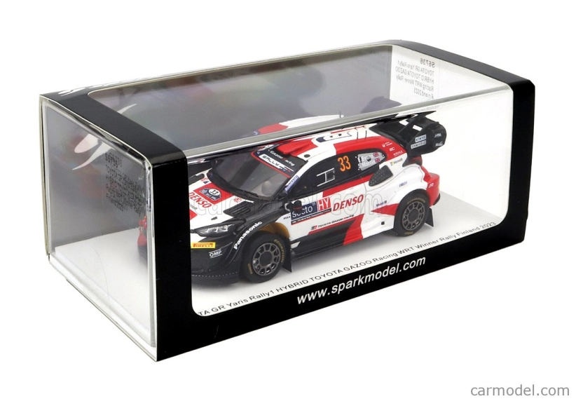 Spark-model Toyota Yaris Gr Hybrid Rally1 Team Toyota Gazoo Racing Wrt N 33 Winner Rally Finland 2023 Elfyn Evans - Scott Martin 1:43 Bílá Červená Černá