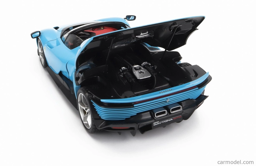 Bburago Ferrari Daytona Sp3 Closed Roof 2022 - Con Vetrina - With Showcase - Exclusive Carmodel 1:18 Střední Modrá