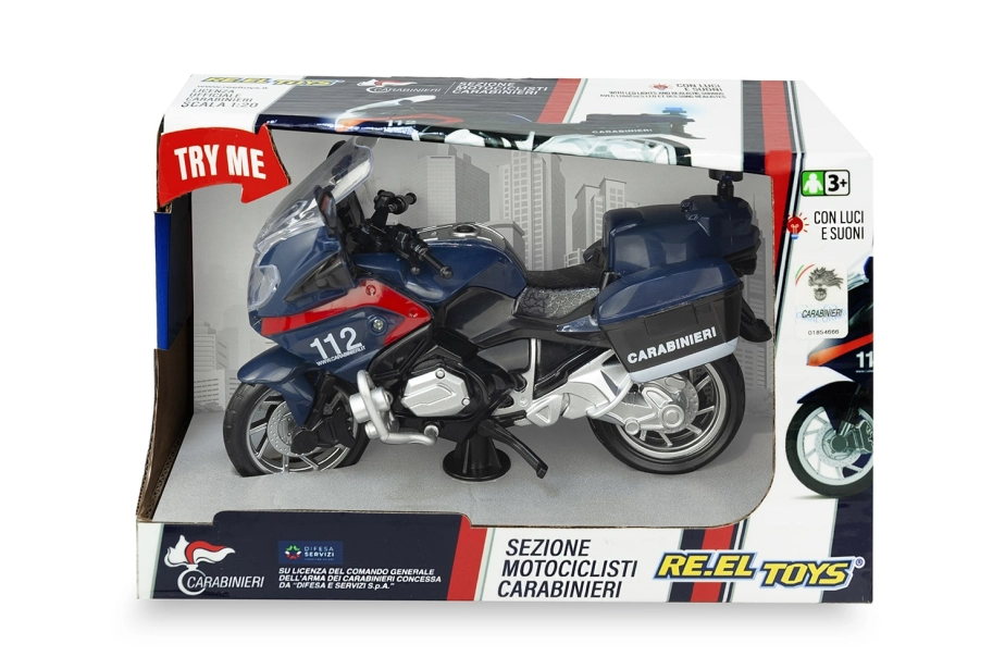 RE.EL Toys motocykl Carabinieri 1:20 se světly a zvuky